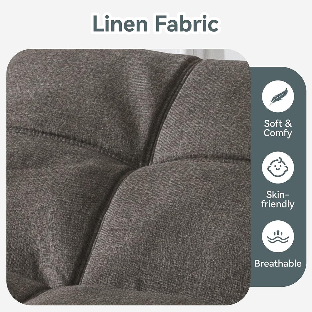 Futon Sofa Bed Convertible Couch, Grey Linen Sofa Bed