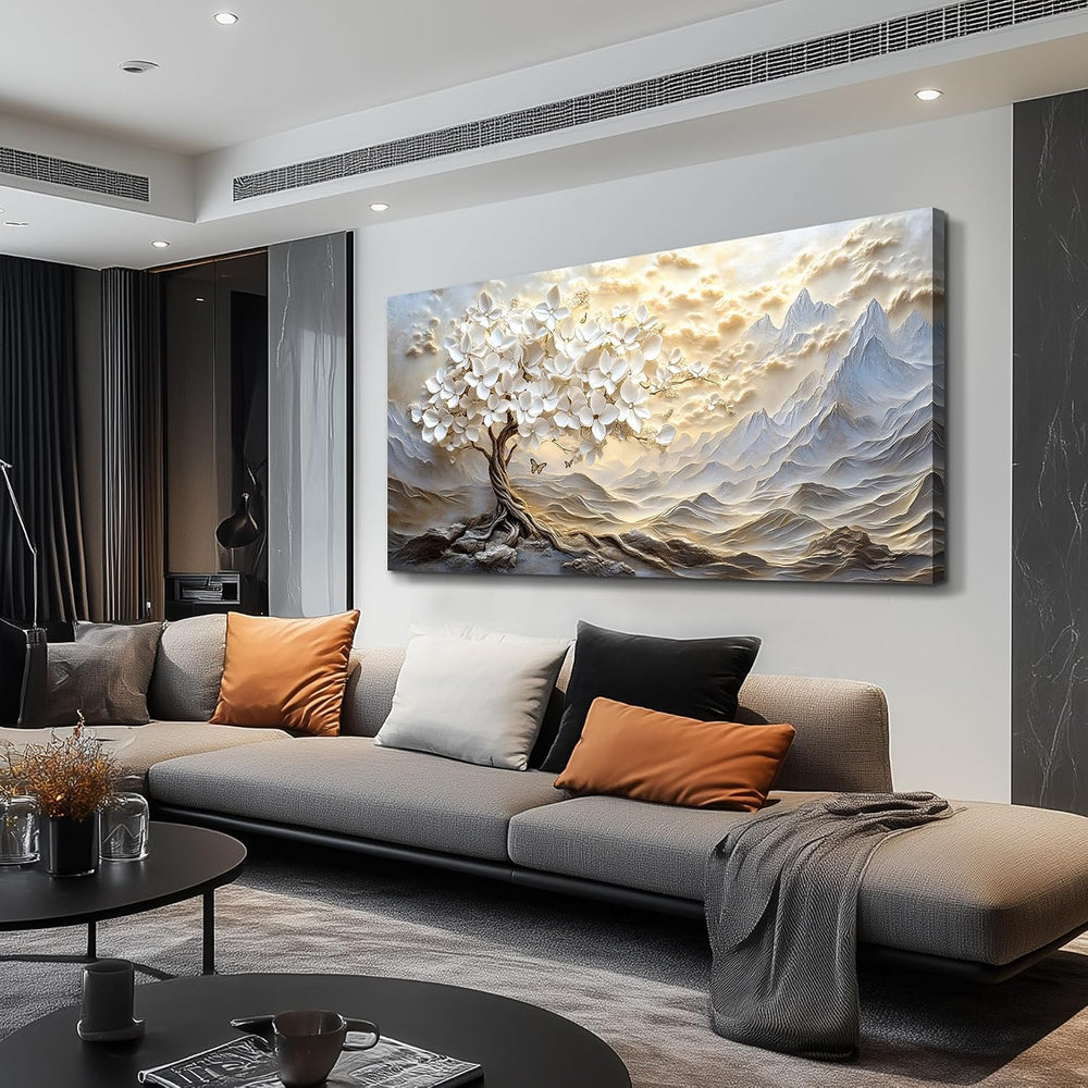 XIGUANGART Large Canvas Wall Art Mountain Landscape Farmhouse Floral Painting...