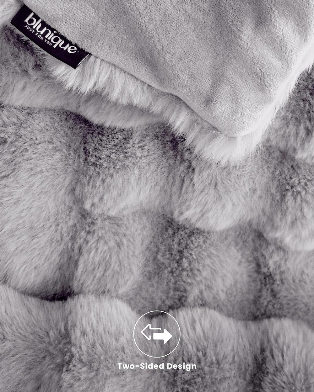 Ultra Soft Cozy Faux Fur Throw Blanket, Fuzzy Plush Thick Bubble Blanket, Ove...