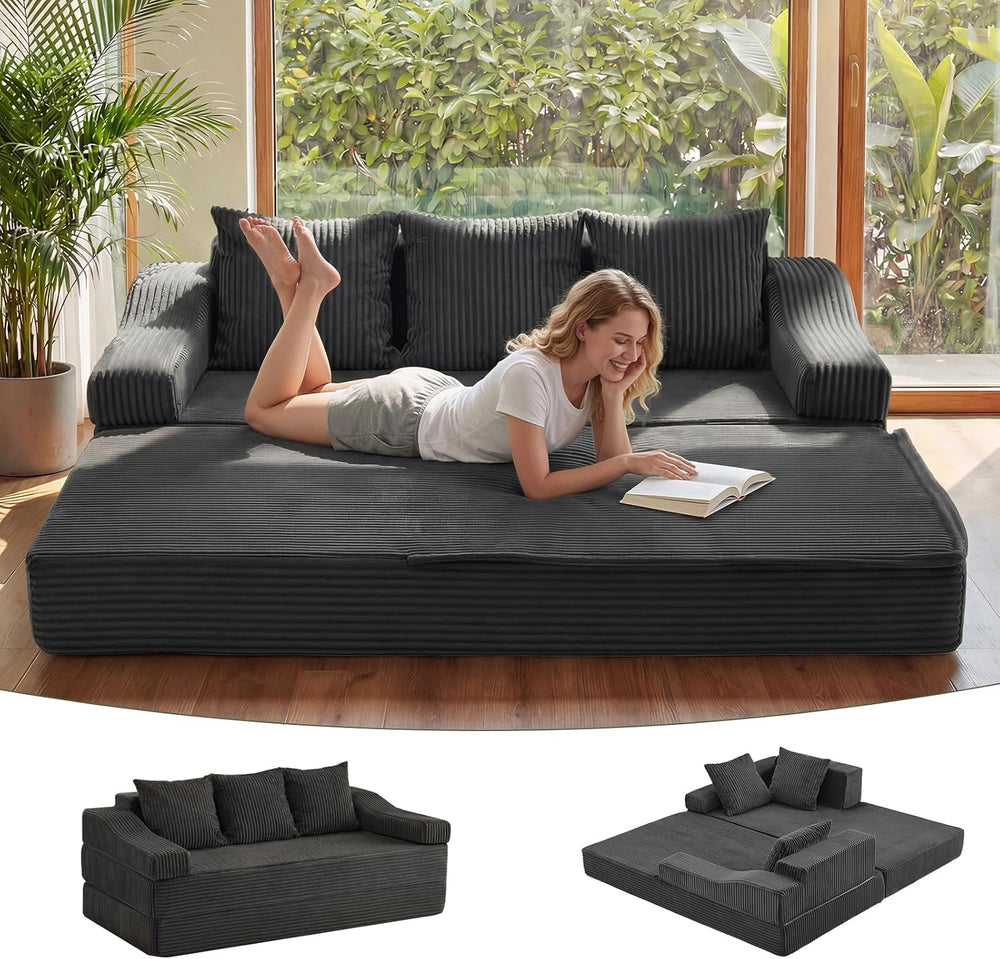 Apicizon 78.7" Folding Convertible Sofa Bed, Boneless Sleeper Sofa Couch...