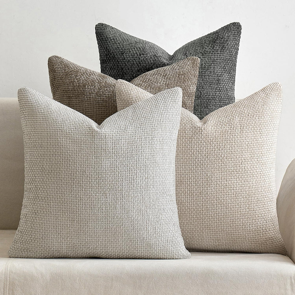 MIULEE Pack of 4 Couch Throw Pillow Covers 24x24 Inch Neutral Soft Decorative