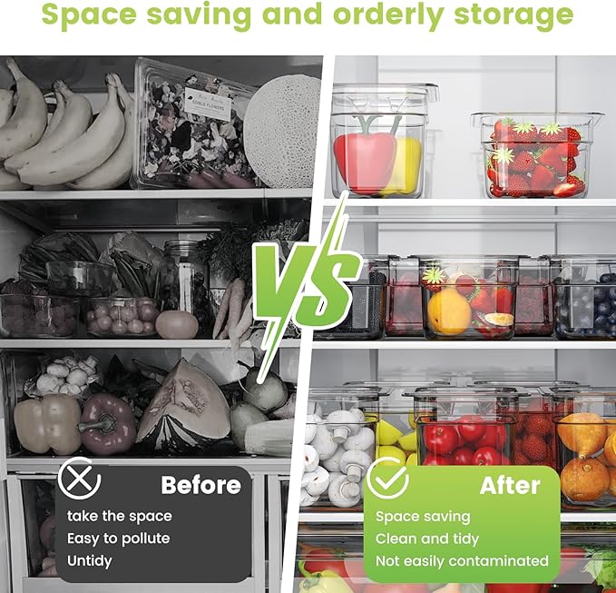 6 Pack Plastic Food Pan with Lid 1/6 Size 6 Inch Deep Restaurant Clear Food
