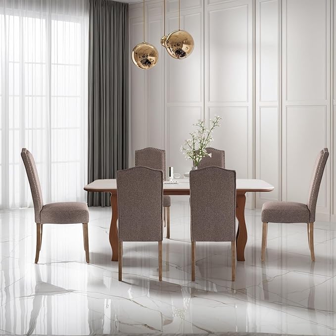 Upholstered Dining Chair Modern Stylish Parsons Kitchen Diner High Back with ...