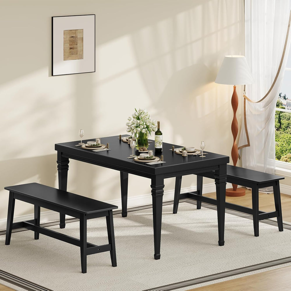 HOOBRO 39.3'' Bamboo Dining Bench, Farmhouse Kitchen Table Bench, Kit...