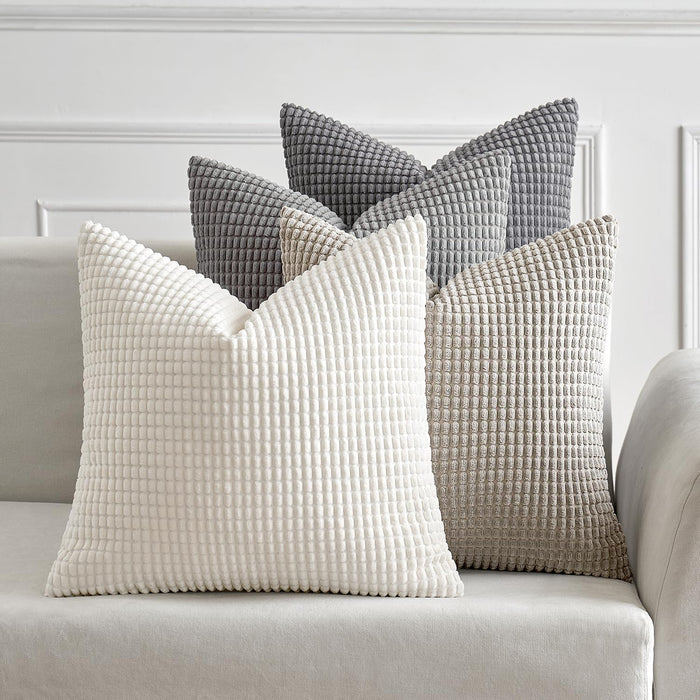 MIULEE Neutral Decorative Euro Pillow Covers 24x24 Set of 4 Modern Grey
