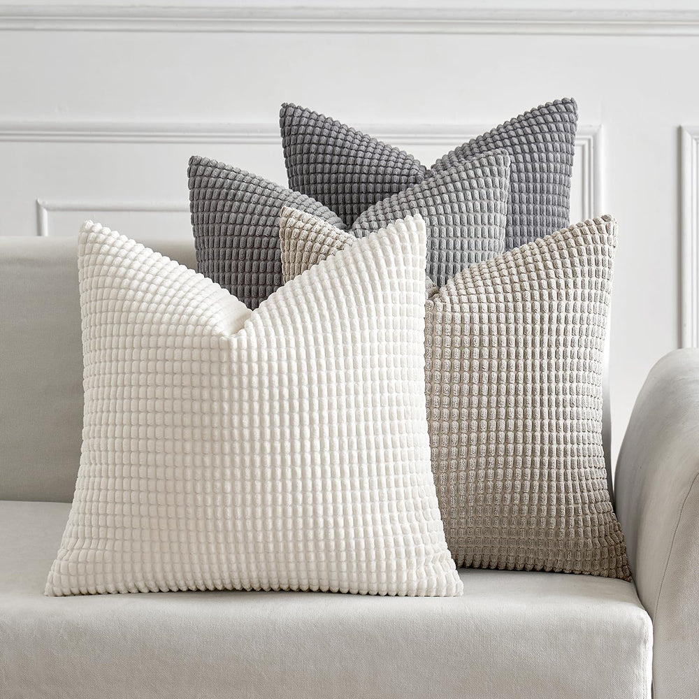 MIULEE Neutral Decorative Euro Pillow Covers 24x24 Set of 4 Modern Grey