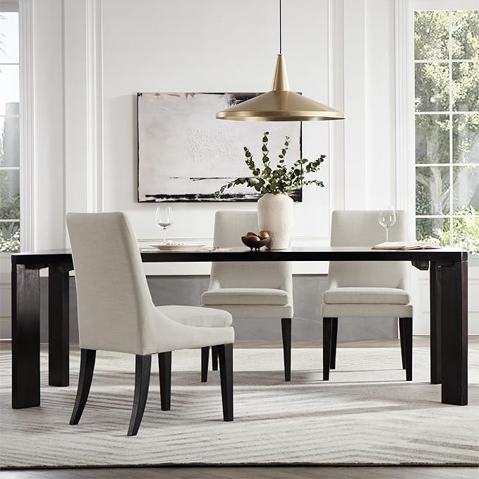 Upholstered Dining Chairs Modern Sidechair Performance Fabric High Back Armle...