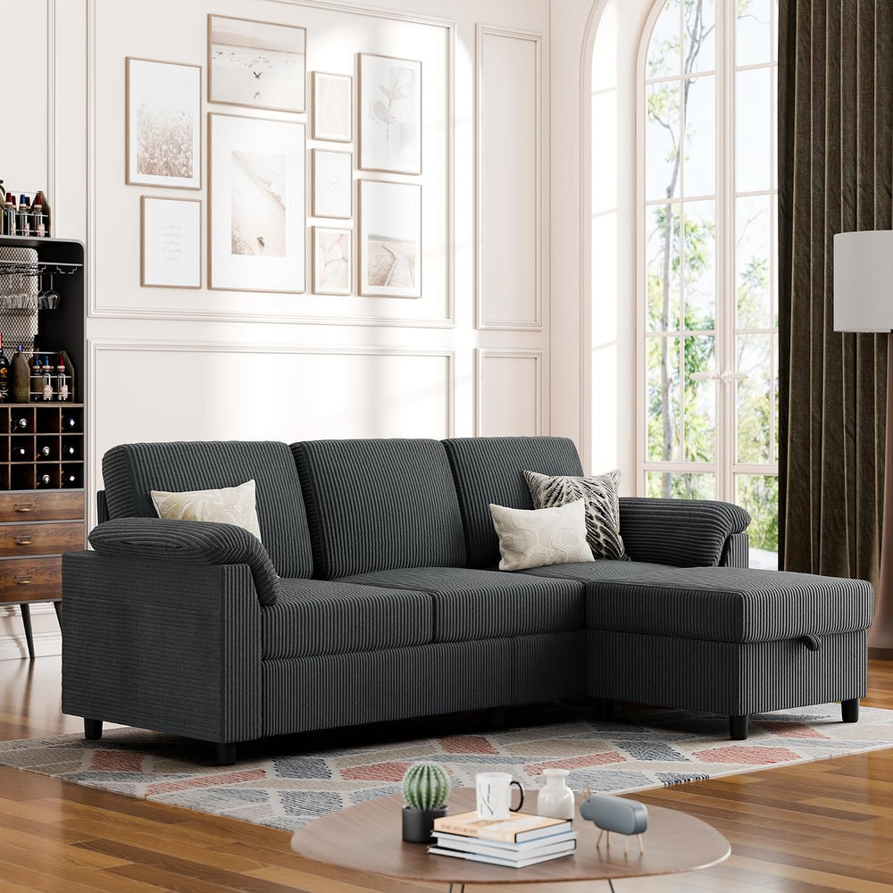 Vongrasig Convertible Sectional Sofa Couch, 3 Seat L Shaped Sofa with Removab...