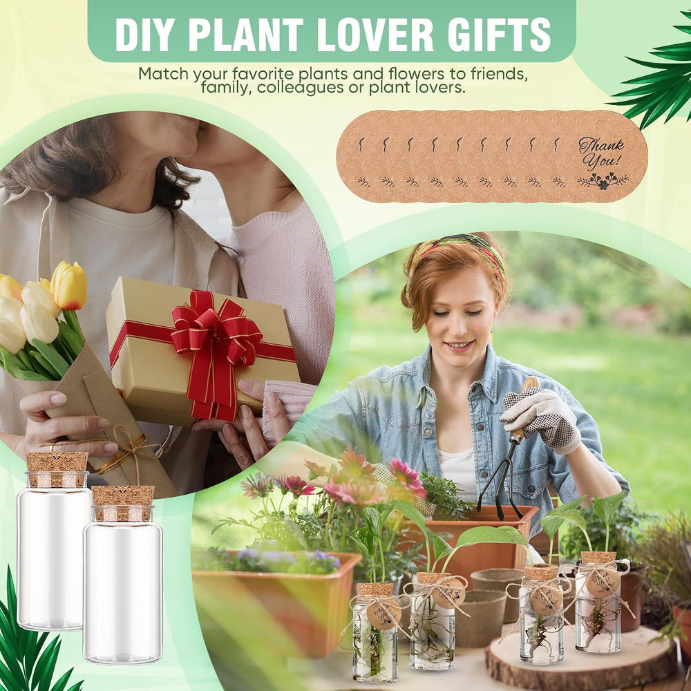 48 Pack 3.54'' Plastic Plant Propagation Stations with Hole Lid