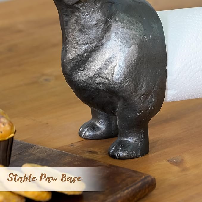Vintage Dachshund Dog Paper Towel Holder Black Wiener Dog Tissue Towel Display