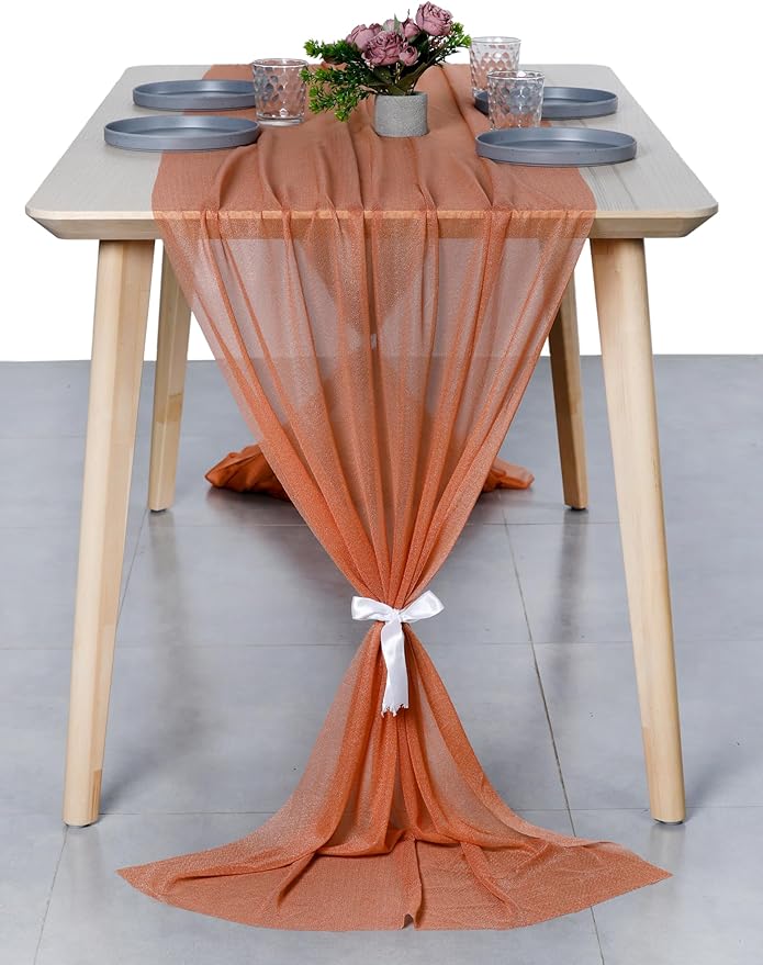 MDS Halloween Chiffon Table Runner - 5 Pack, 29 x 170 Inches, 14ft Each - She...