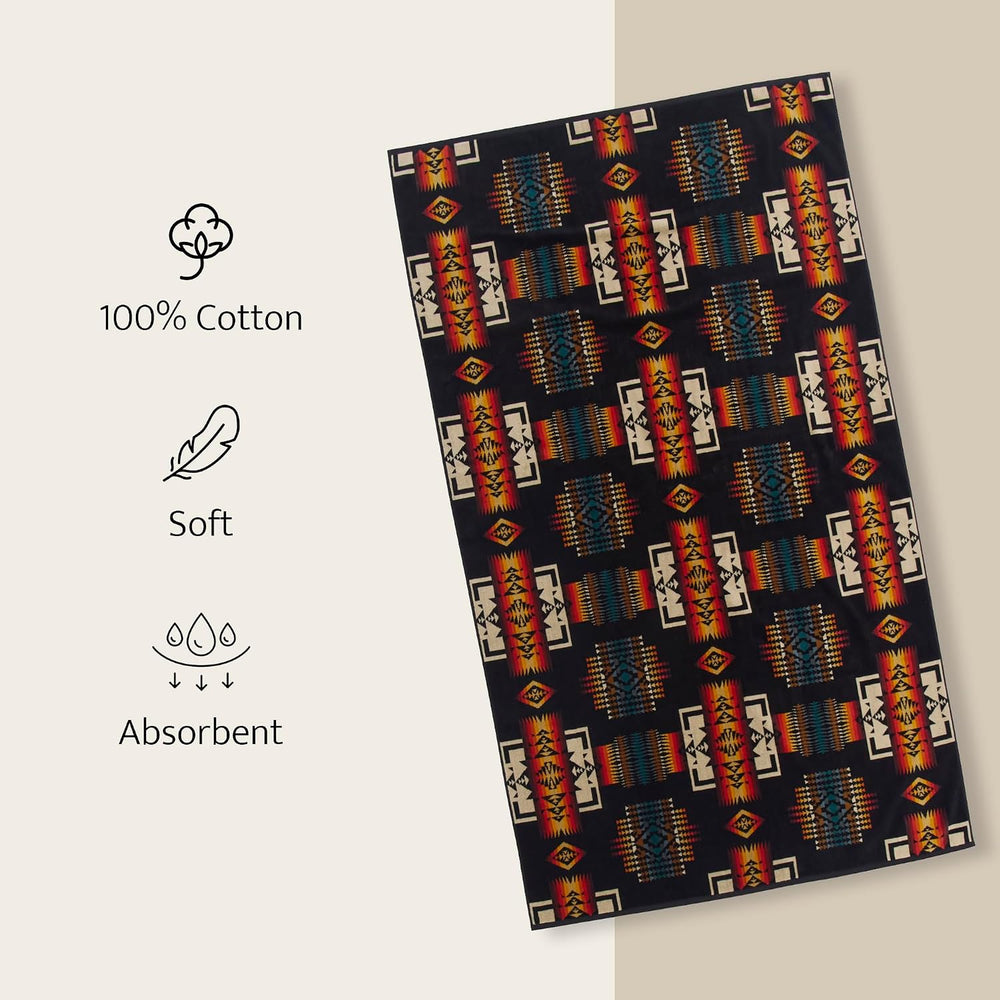 Pendleton Oversized Jacquard Spa Towel, 40 x 70 Inches, Soft Cotton Fabric | ...