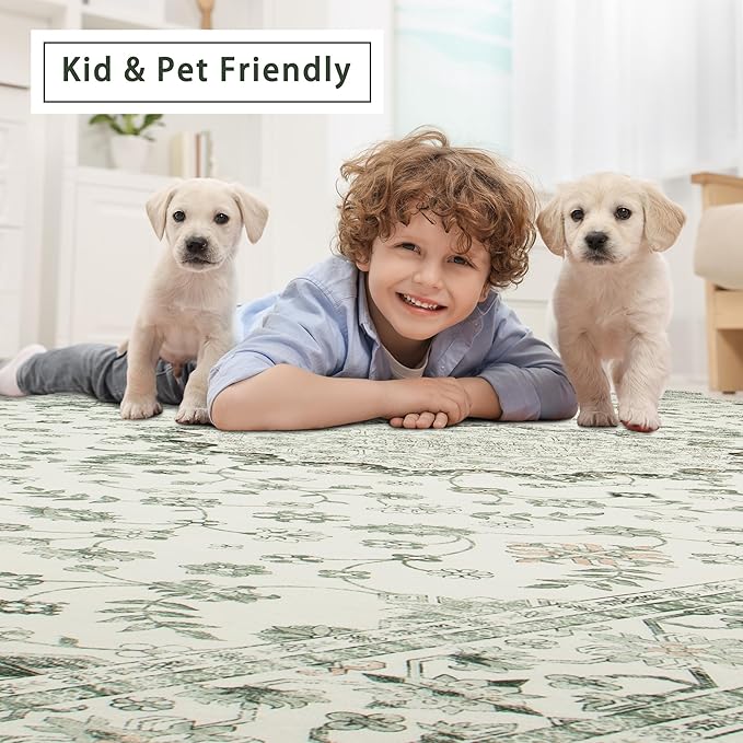 Washable Rugs 8x10 Area Rugs for Living Room, Rugs for Bedroom, Large Carpets