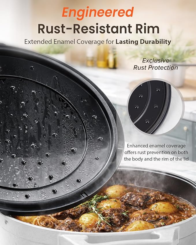 Nuwave 6QT Healthy Enameled Cast Iron Dutch Oven Pot