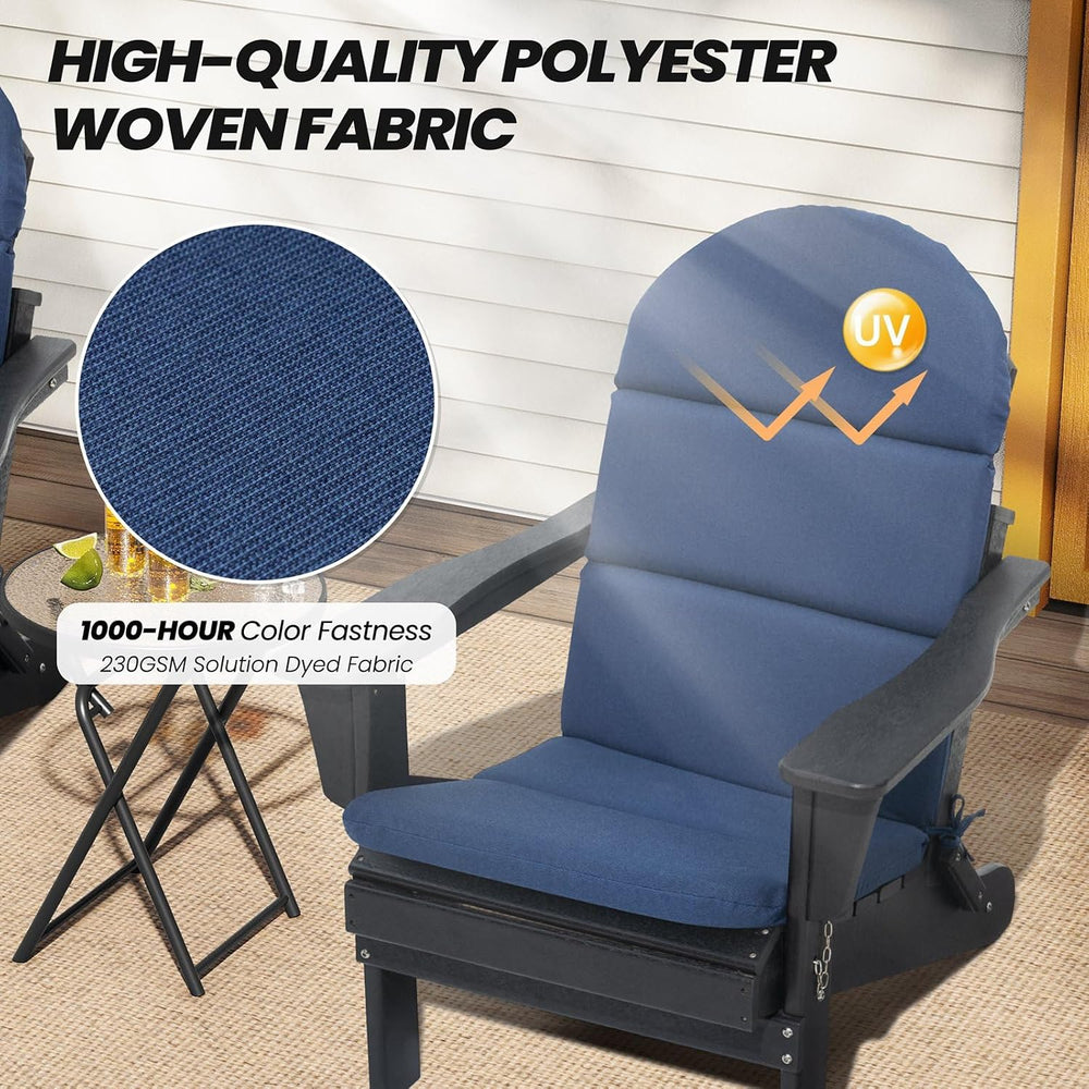 50x19.6 In Adirondack Chair Cushion Set of 2, Outdoor Chair Cushion