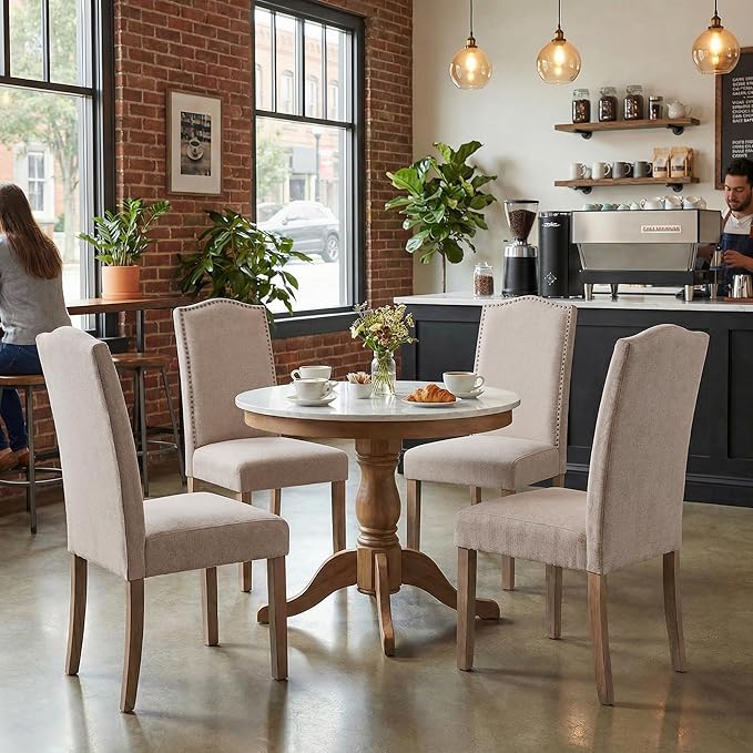 Upholstered Dining Chair Modern Stylish Parsons Kitchen Diner High Back with ...