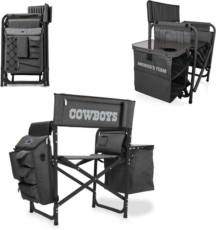 Picnic TIME NFL Unisex-Adult NFL Fusion Camping Chair with Side Table and Soft Cooler, Beach Chair for Adults, Lawn Chair