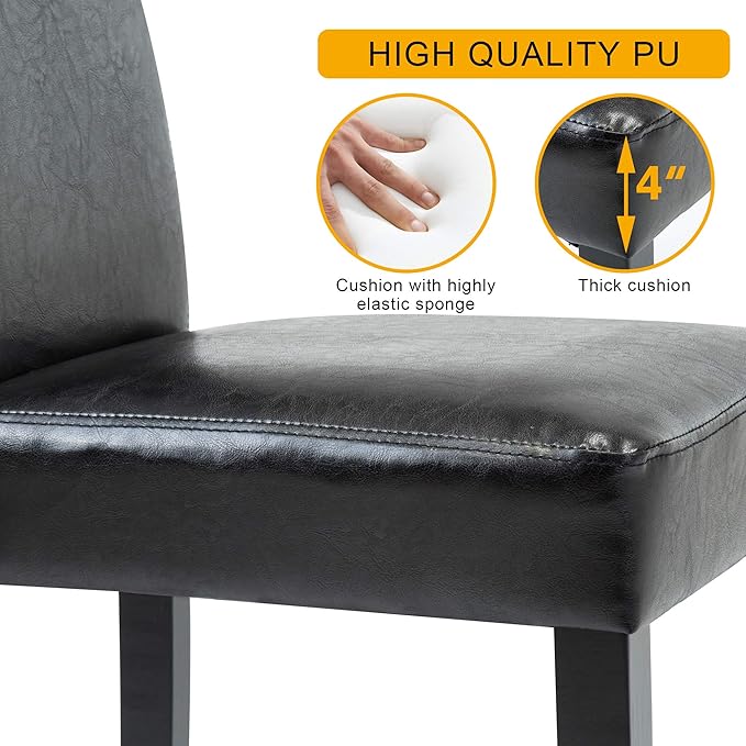 LSSPAID Dining Chairs Set of 4, PU Leather Padded Upholstered Modern Parson C...