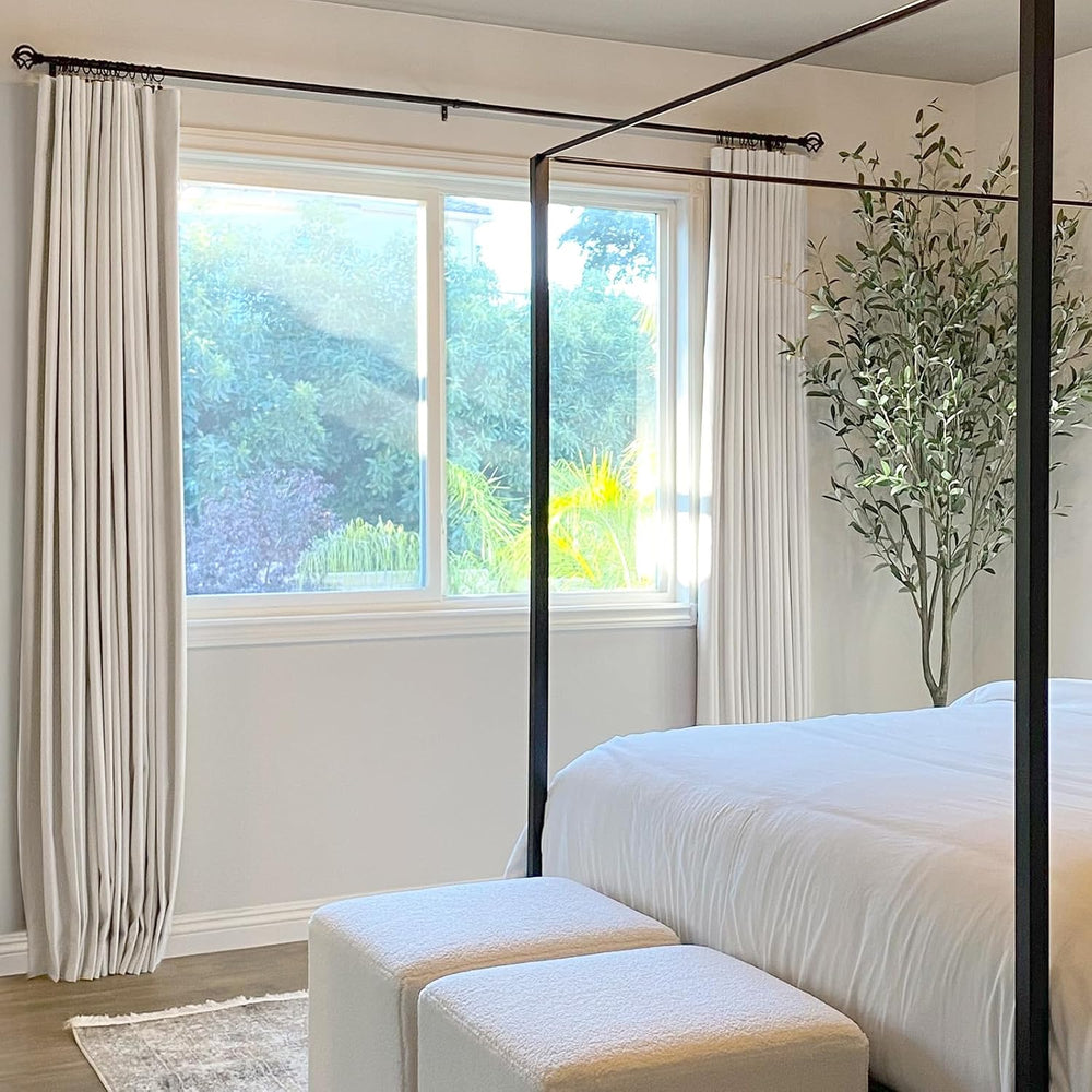 INOVADAY 100% Black Out Curtains 96 Inch Long Blackout Curtains for Bedroom