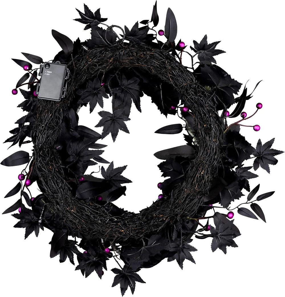 National Tree Company, 24inch Artificial Bad to The Bone Halloween Wreath, 30...