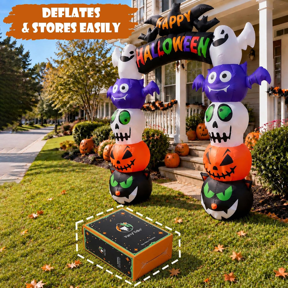 Halloween Inflatable Archway 8FT Walk Through Pumpkin Ghost