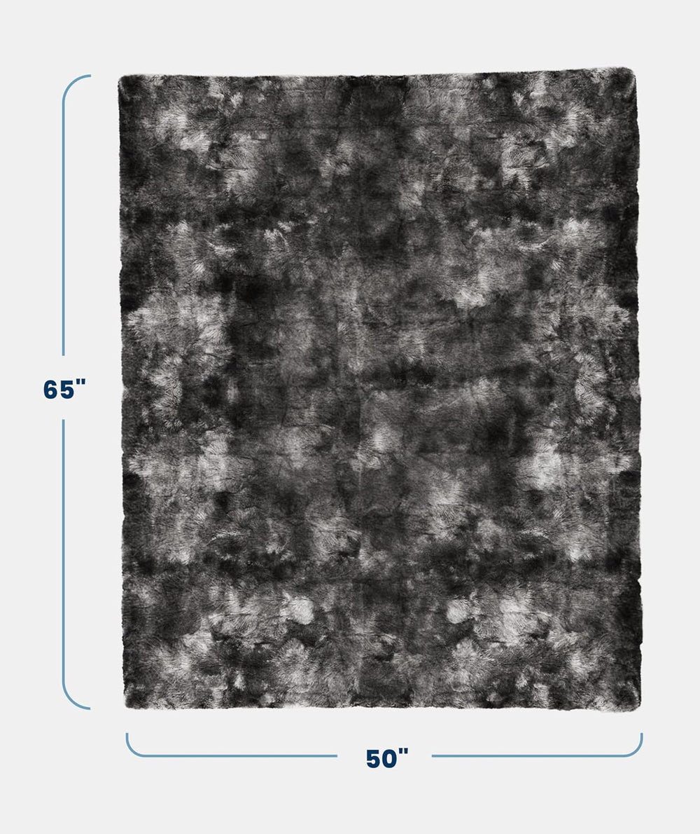 Everlasting Comfort Soft & Comfortable Gray Faux Fur Throw Blanket for Co...
