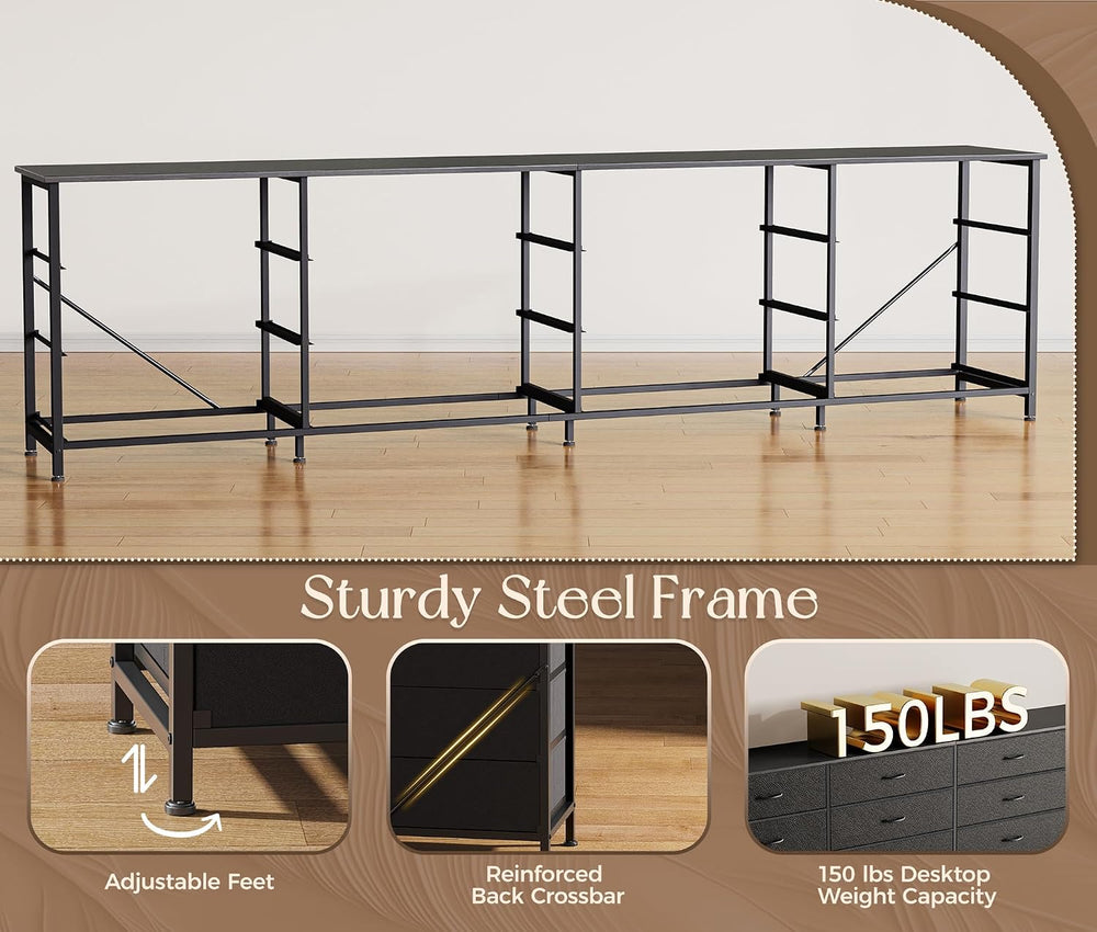 Huuger 78.7 Inch Long Dresser for Bedroom, 12 Drawer Dresser for Closet
