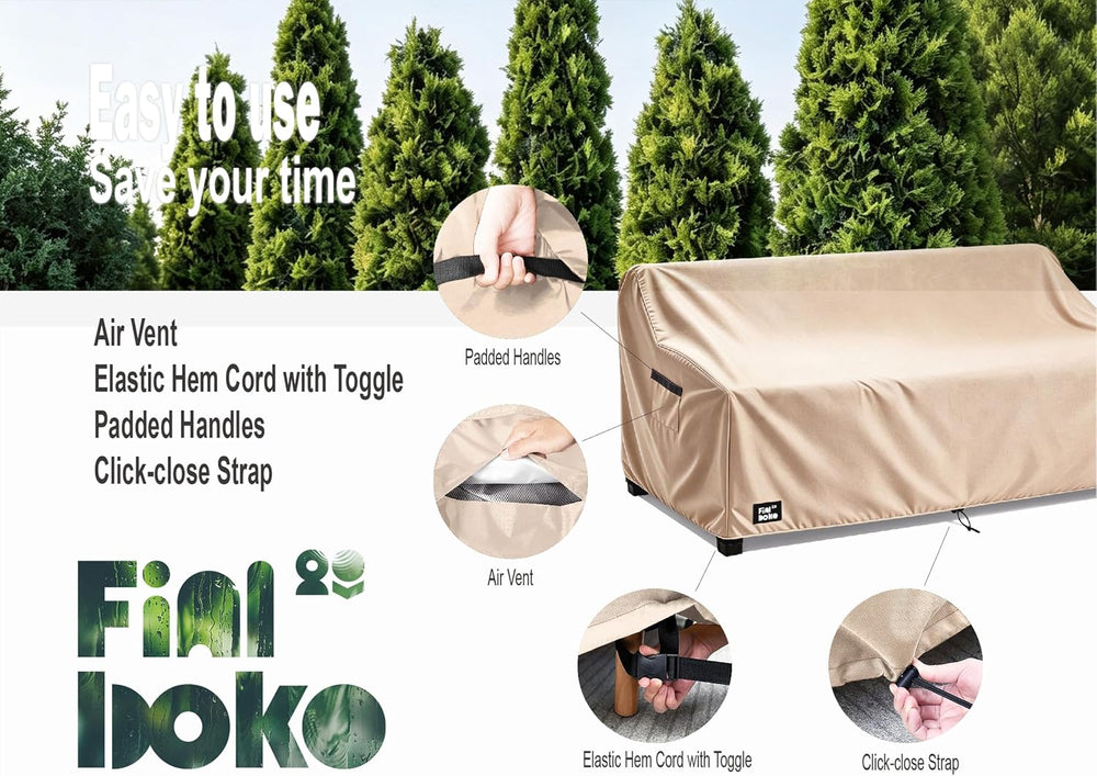 3-Seater Outdoor Sofa Cover, 85Wx38Dx35H inches Outdoor Furniture Covers Wate...