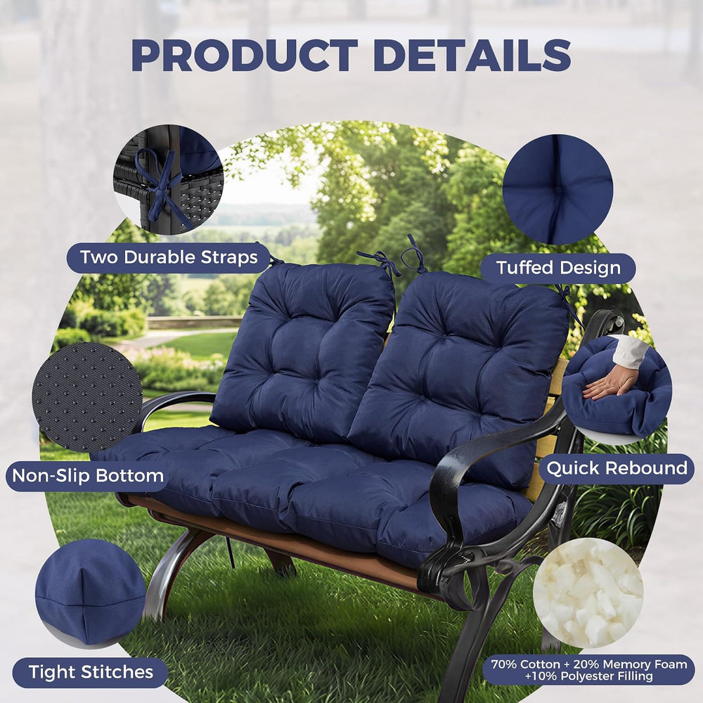 Wicker Chair Cushions of 3 Pieces, Waterproof Cushions for Patio Furniture, T...