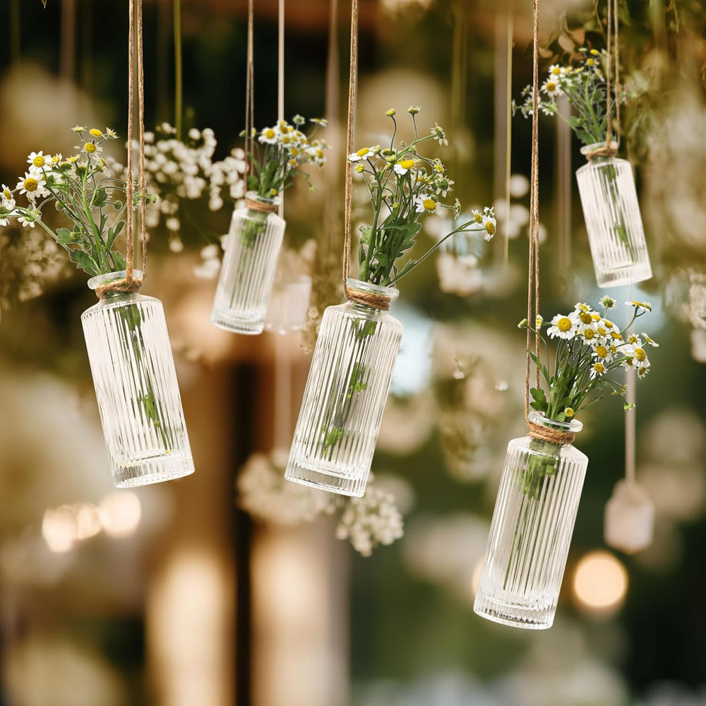 ComSaf Glass Small Bud Vases in Bulk 12 Pcs 5.2 Inch, Clear Flower Vases