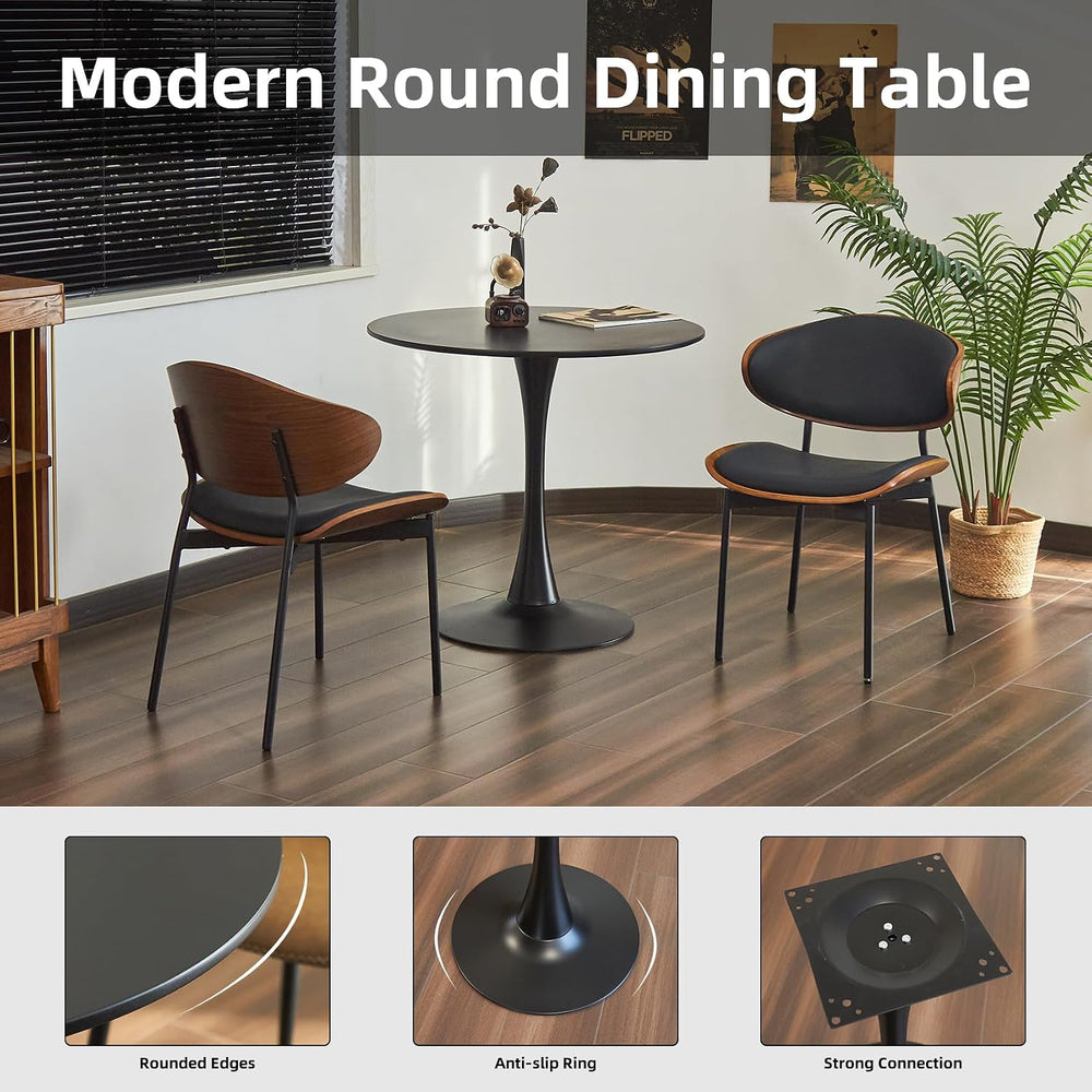 Round Dining Table, 31.5" Circle Tulip Table with Thickened Tabletop &am...