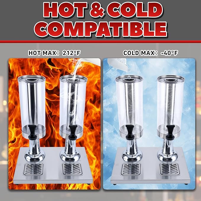 2-Gallon Drink Dispenser with Stainless Steel Drip Tray