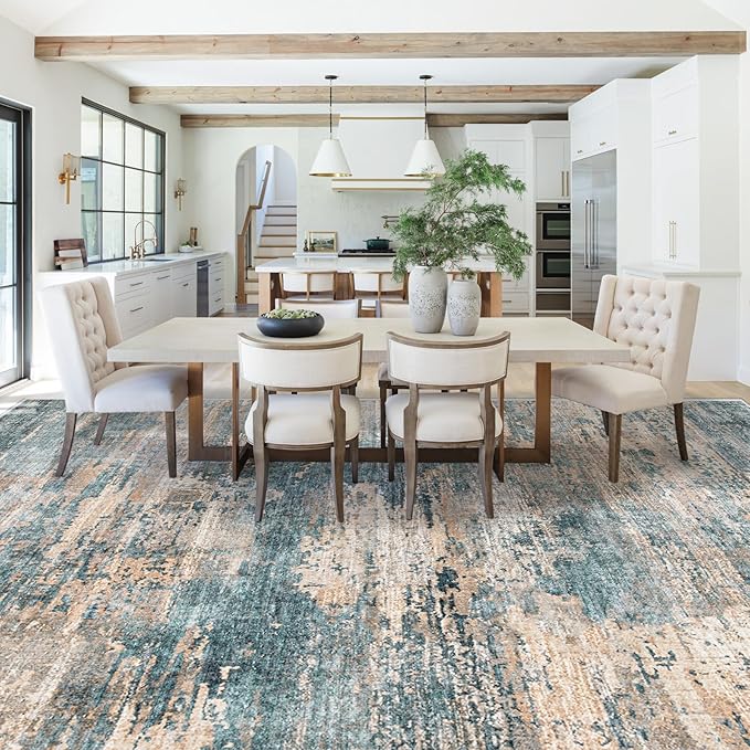 XLUEZ 9x12 Area Rug for Living Room, Washable Modern Abstract Large Area Rug