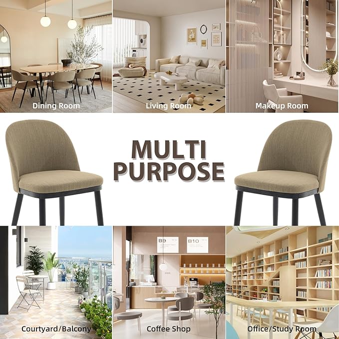 Upholstered Dining Chairs Set of 6,Modern Fabric Dinner Chairs with Wood Legs...