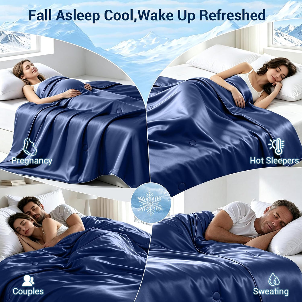 SheRest Cooling Blanket Full/Queen,Ice Silk Comforter for Hot Sleepers