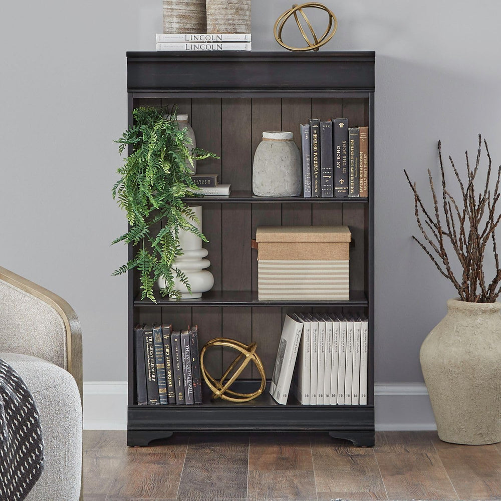 Liberty Furniture Meritage 48 Inch Bookcase for Home Office - Aged Charcoal w...