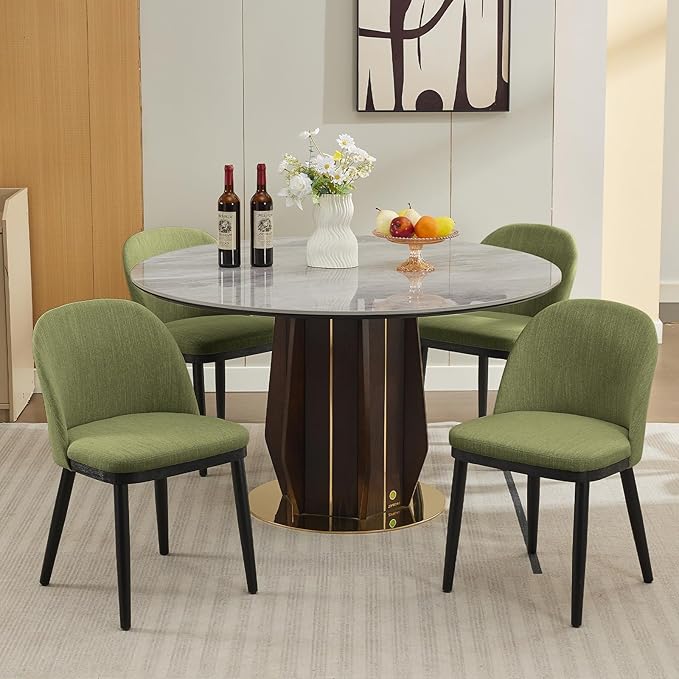 Upholstered Dining Chairs Set of 6,Modern Fabric Dinner Chairs with Wood Legs...