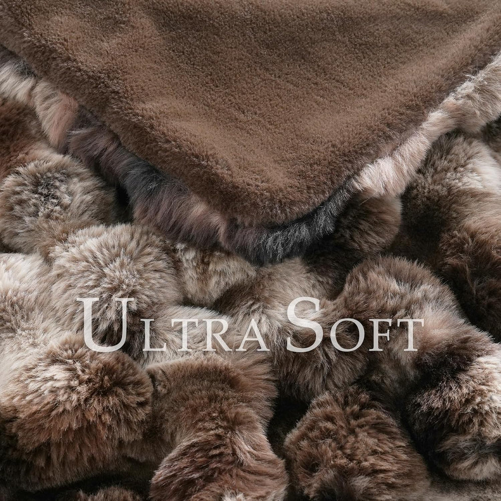 BENVWE Fluffy Faux Fur Throw Blanket for Couch, Soft Plush Thick Cozy Fuzzy L...