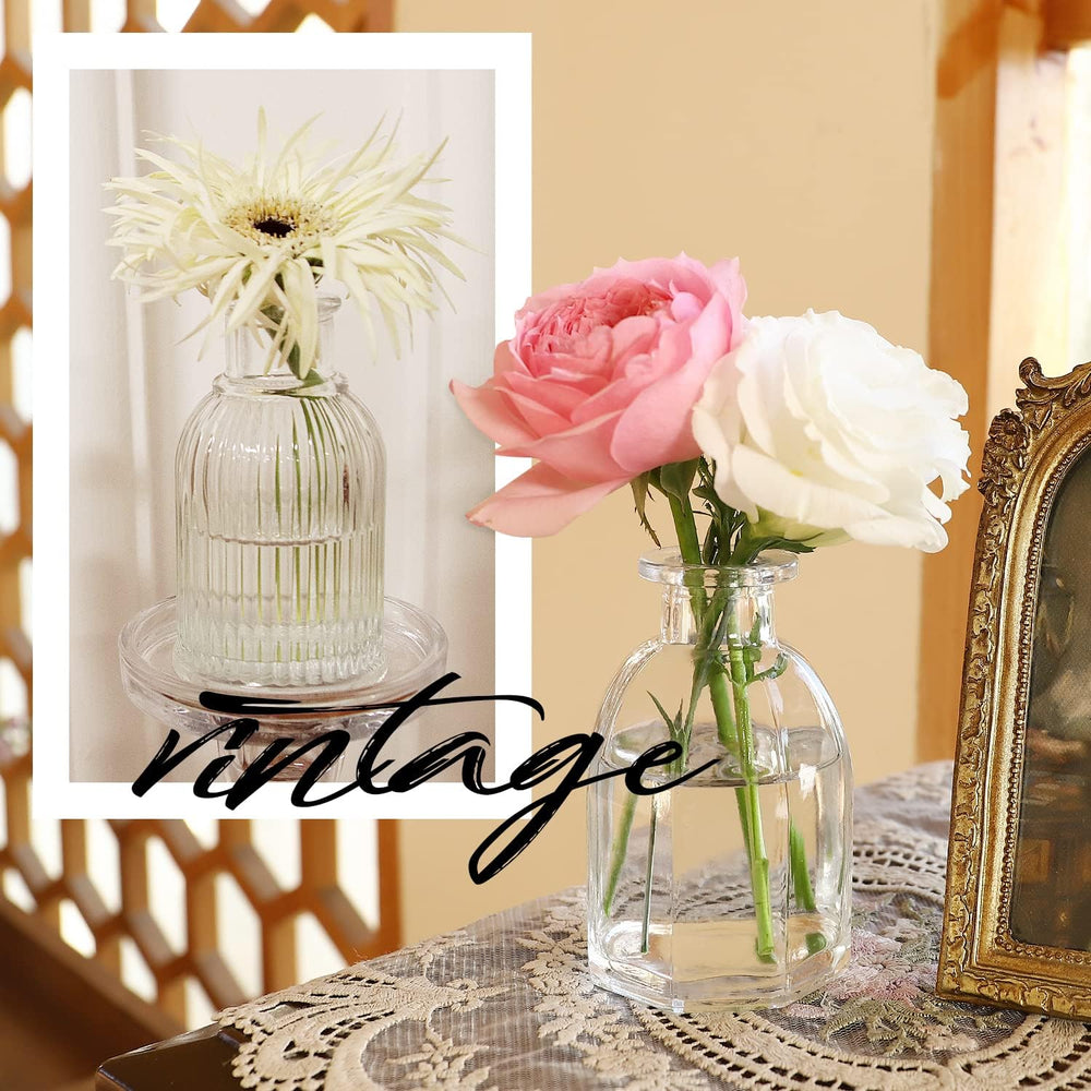Bud Vases in Bulk 24, Small Glass Vase for Table Centerpieces