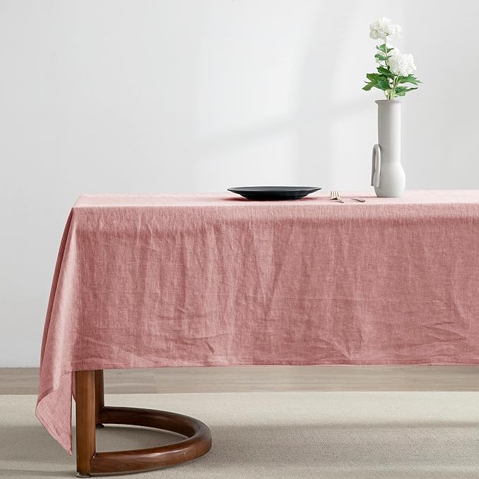 EVERLY 100% Pure Linen Rectangle Tablecloths 60x108Inches for Dining,Buffet P...