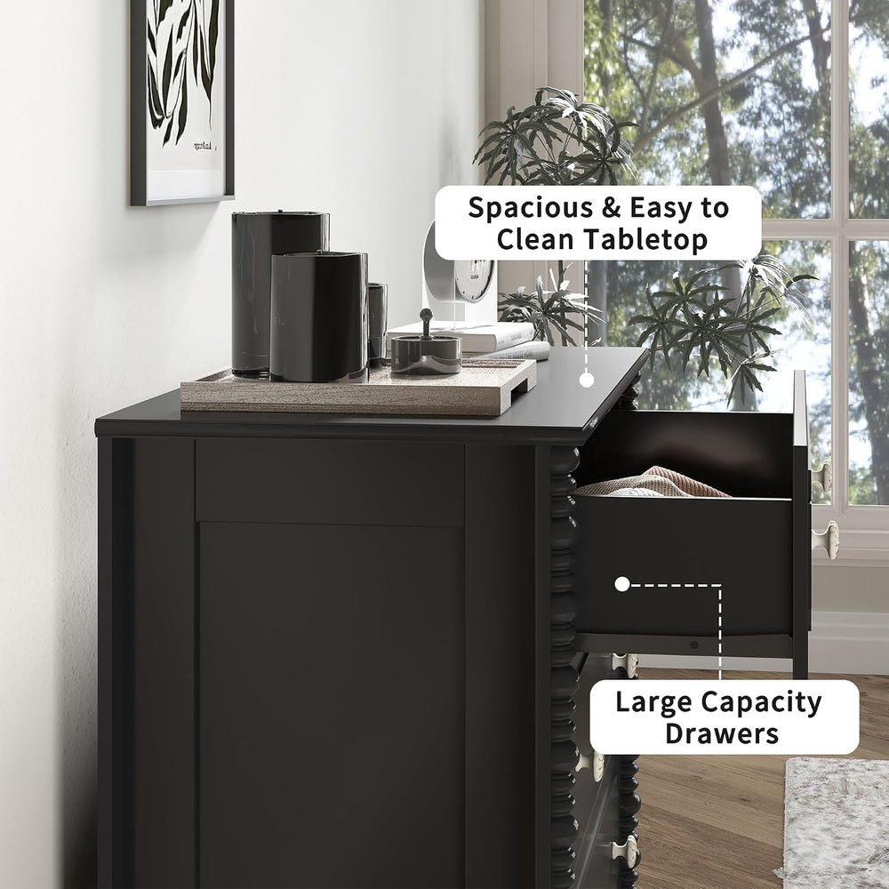 3 Drawer Dresser for Bedroom, 32" Wide Chest of Drawers, Black