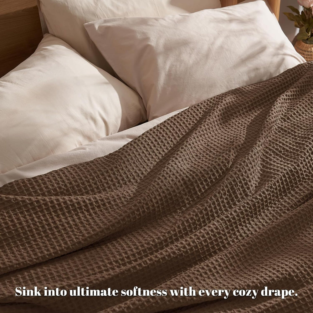 PHF Ultra Soft Waffle Weave Blanket for Bed, King Size, 104"* 90" C...