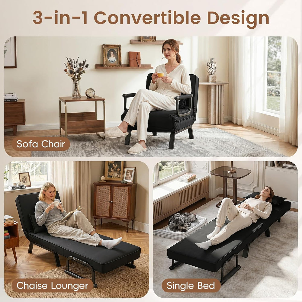 KOMFOTT Convertible Sleeper Chair Bed, 3-in-1 Folding Sofa Bed