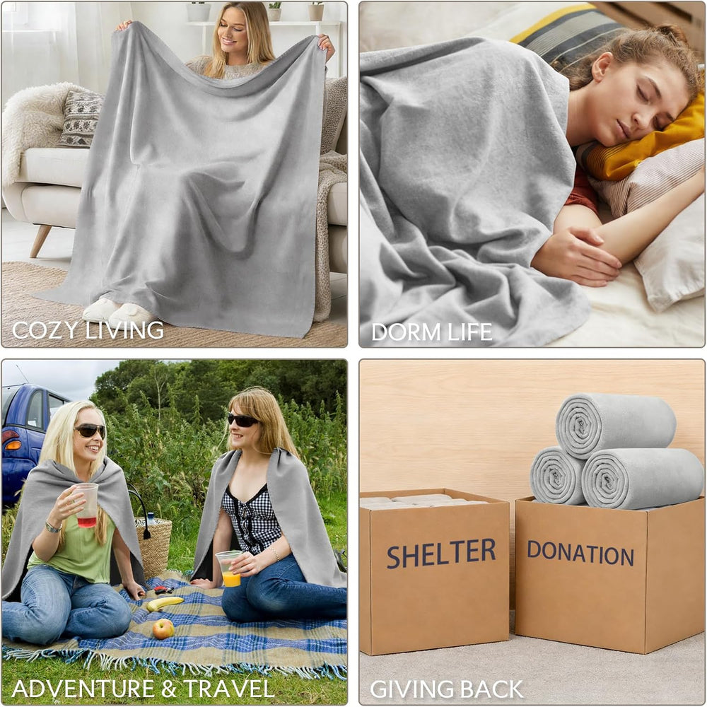 6 Pc Soft Fleece Throw Blankets 210GSM, 60x50 Inch - Lightweight Cozy Blanket...