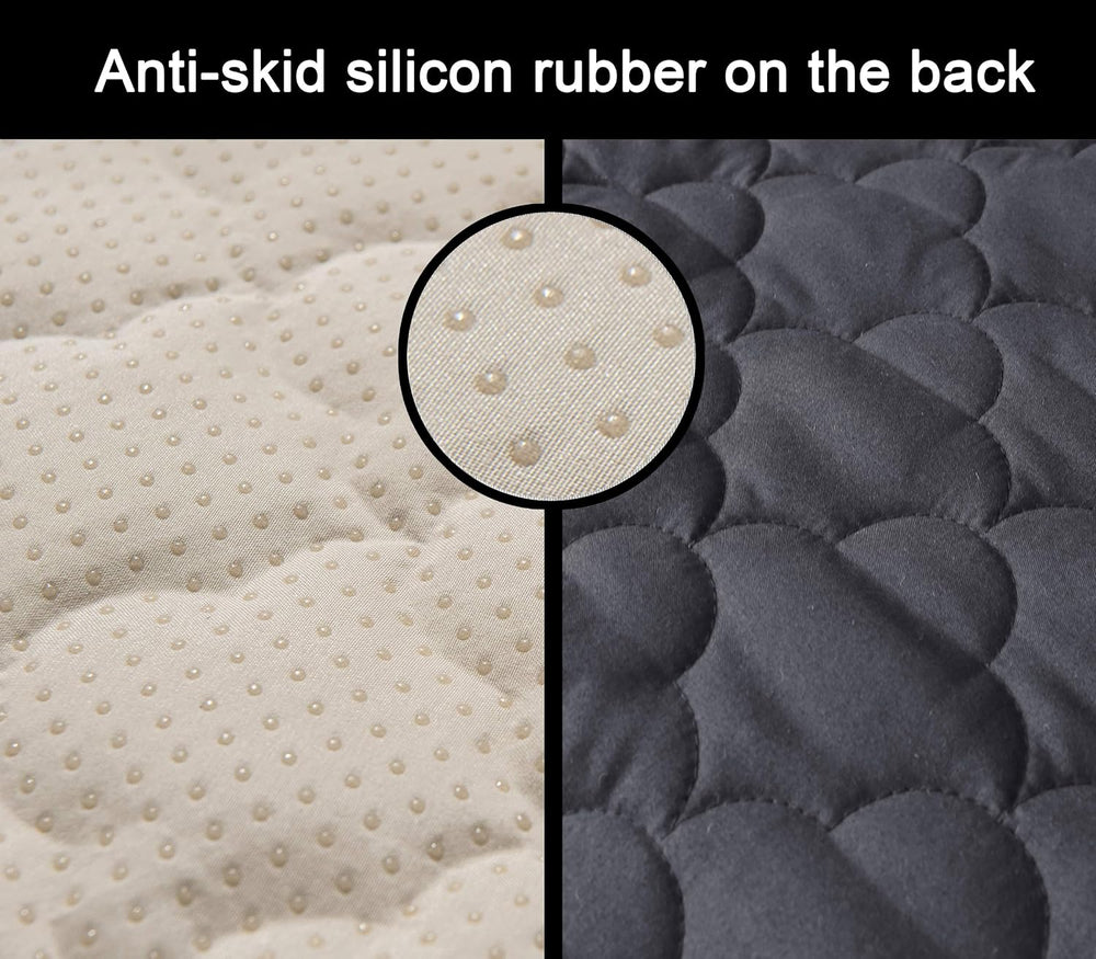 CHHKON Dark Grey Sofa Cover for Dog with Side Pockets 100% Waterproof Quilted...