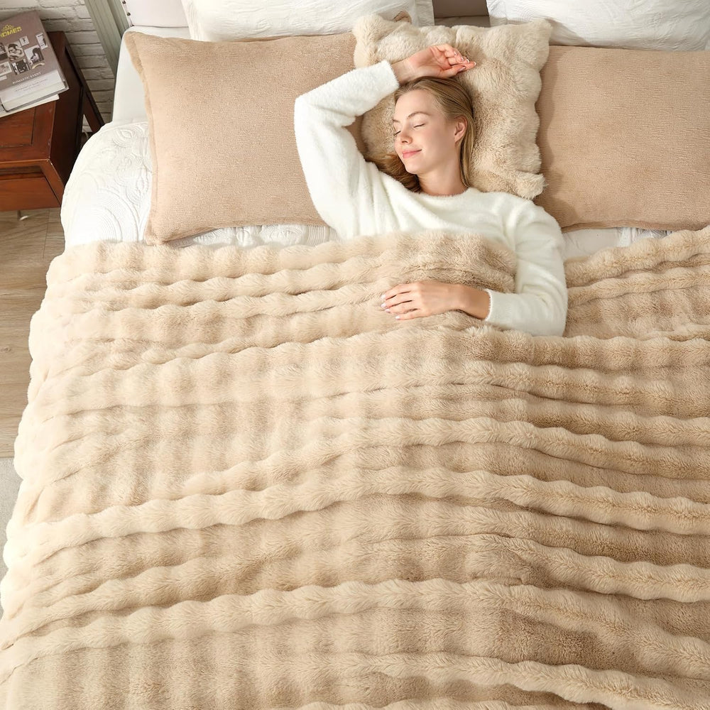 Cozy Bliss Faux Fur Throw Blanket