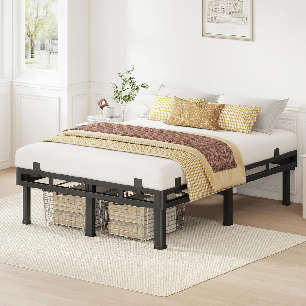 Superay Queen Bed Frame, 18 inch Metal Bed Frame & Box Spring 2 in 1 Design