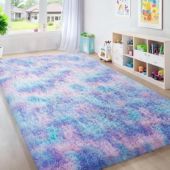 Ophanie Rainbow Purple Mermaid Rugs