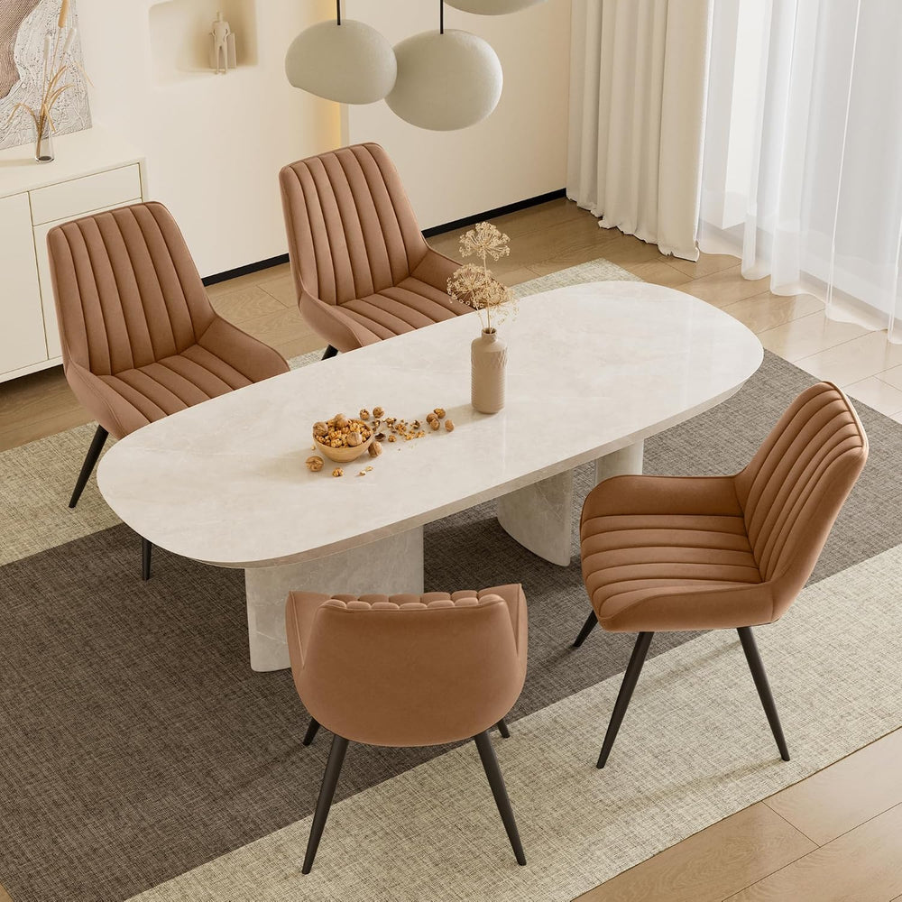 Dining Chairs Set of 4, Mid Century Modern Kitchen Chairs with Soft Cushion, ...