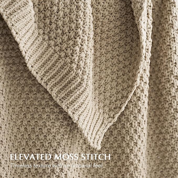 EVERGRACEHOME Chunky Chenille Knit Throw Blanket